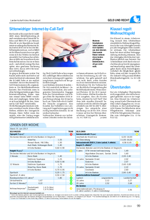 Landwirtschaftliches Wochenblatt GELD UND RECHT Sittenwidriger Internet-by-Call-Tarif Ein Kunde schloss mit der E-GmbH 2009 einen Mobilfunkvertrag ab und vereinbarte eine Flatrate für Te- lefon und SMS (75 € pro Monat).