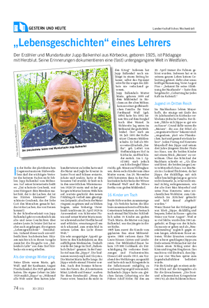 GESTERN UND HEUTE Landwirtschaftliches Wochenblatt 20.