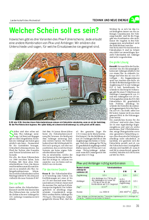 Landwirtschaftliches Wochenblatt TECHNIK UND NEUE ENERGIE S tädter sind eher selten mit dem Pkw-Anhänger unter- wegs.