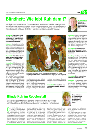 Landwirtschaftliches Wochenblatt TIER Blindheit: Wie lebt Kuh damit?