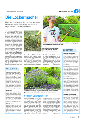 Landwirtschaftliches Wochenblatt NATUR UND GARTEN lässt.