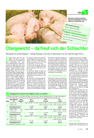 Landwirtschaftliches Wochenblatt TIER E s gibt immer noch zu viele Mäster, die ihre Schweine eher schwerer verkaufen.