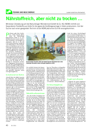 TECHNIK UND NEUE ENERGIE Landwirtschaftliches Wochenblatt Nährstoffreich, aber nicht zu trocken … Mit dieser Zielsetzung will die Naturdünger Münsterland GmbH & Co.