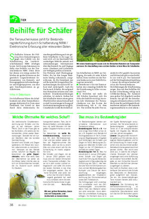 TIER Landwirtschaftliches Wochenblatt Im Bestandsregister werden ver- schiedene Informationen zum Tierbestand erfasst.
