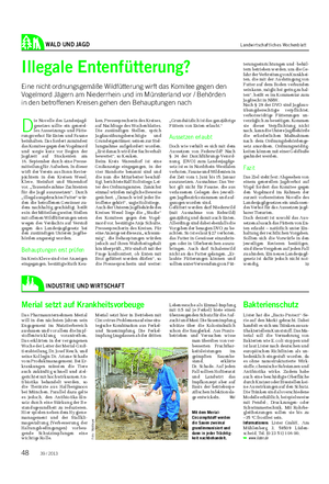 WALD UND JAGD Landwirtschaftliches Wochenblatt Illegale Entenfütterung?