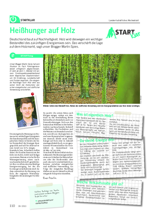 STARTKLAR Landwirtschaftliches Wochenblatt Heißhunger auf Holz Deutschland baut auf Nachhaltigkeit.