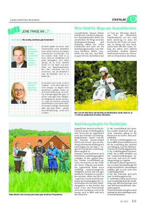 Landwirtschaftliches Wochenblatt STARTKLAR „EINE FRAGE AN .
