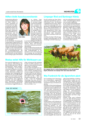Landwirtschaftliches Wochenblatt NACHRICHTEN Limpurger Rind und Bamberger Hörnla Die EU schreitet mit dem Schutz regionaler Spezialitäten auch aus Deutschland voran.