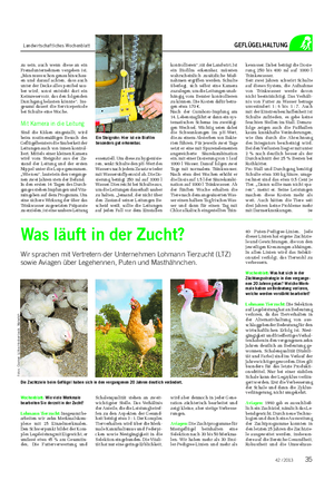 Landwirtschaftliches Wochenblatt GEFLÜGELHALTUNG zu sein, auch wenn diese an ein Fremdunternehmen vergeben ist.