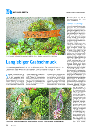 NATUR UND GARTEN Landwirtschaftliches Wochenblatt Langlebiger Grabschmuck Hauswurze gedeihen nicht nur in Mauerspalten.