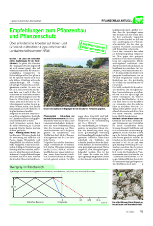 Landwirtschaftliches Wochenblatt PFLANZENBAU AKTUELL Empfehlungen zum Pflanzenbau und Pflanzenschutz Über erforderliche Arbeiten auf Acker- und Grünland in Westfalen-Lippe informiert die Landwirtschaftskammer NRW.