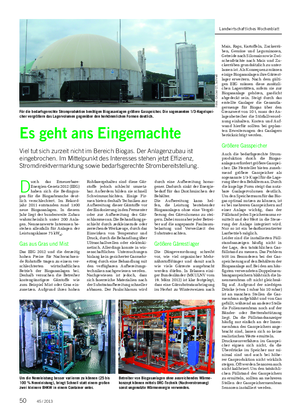 agrigechnica 2013 Landwirtschaftliches Wochenblatt D urch das Erneuerbare- Energien-Gesetz 2012 (EEG) haben sich die Bedingun- gen für die Biogasbranche deut- lich verschlechtert.