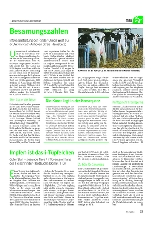 Landwirtschaftliches Wochenblatt TIER U nterm Strich zufriedenstel- lend.