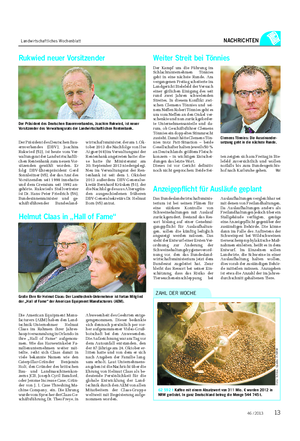 Landwirtschaftliches Wochenblatt NACHRICHTEN 62 592 t Kaffee mit einem Absatzwert von 311 Mio.