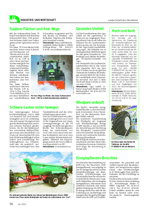 INDUSTRIE UND WIRTSCHAFT Landwirtschaftliches Wochenblatt Energiepflanzen-Broschüre Die Deutsche Saatveredelung AG (DSV) hat die Broschüre „DSV Energiepflanzen“ neu aufgelegt.