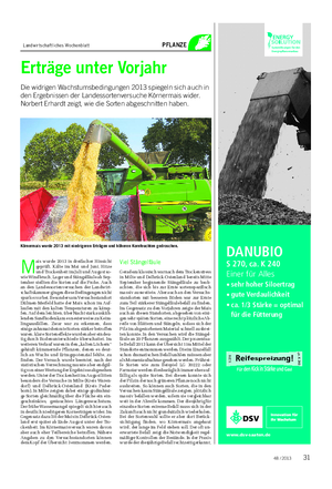 Landwirtschaftliches Wochenblatt PFLANZE DANUBIO S 270, ca.