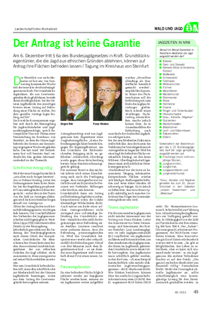 Landwirtschaftliches Wochenblatt WALD UND JAGD Der Antrag ist keine Garantie Am 6.