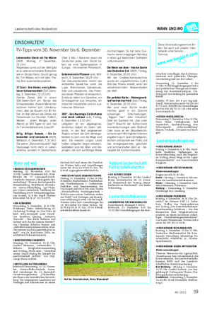 Landwirtschaftliches Wochenblatt WANN UND WO Verband landwirtschaftl.