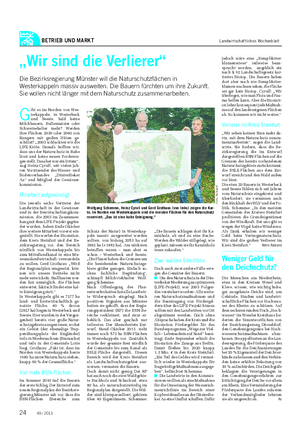 BETRIEB UND MARKT Landwirtschaftliches Wochenblatt „Wir sind die Verlierer“ Die Bezirksregierung Münster will die Naturschutzflächen in Westerkappeln massiv ausweiten.