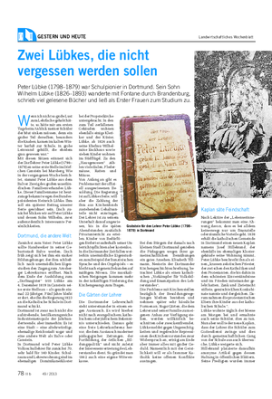 GESTERN UND HEUTE Landwirtschaftliches Wochenblatt Bei den Bürgern der damals noch kleinen Stadt Dortmund genießen die Pädagogen wegen ihrer ge- meinschaftlichen Bemühungen ein gutes Ansehen.