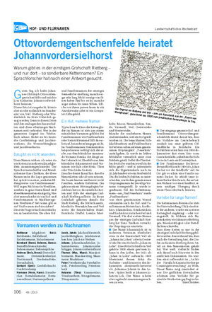 HOF- UND FLURNAMEN Landwirtschaftliches Wochenblatt Ottovordemgentschenfelde heiratet Johannvordersielhorst Warum gibt es in der einstigen Grafschaft Rietberg – und nur dort – so sonderbare Kettennamen?