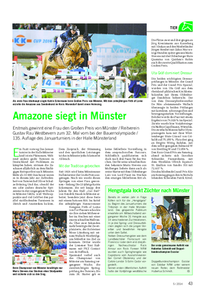 Landwirtschaftliches Wochenblatt TIER E in Fazit vorweg: Das Januar- turnier in der Halle Münster- land ist ein Phänomen.