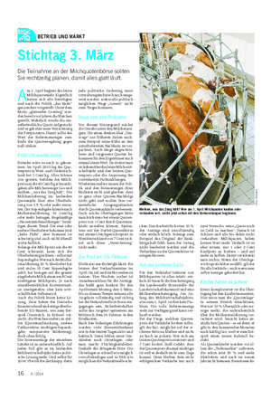 BETRIEB UND MARKT Landwirtschaftliches Wochenblatt A m 1.