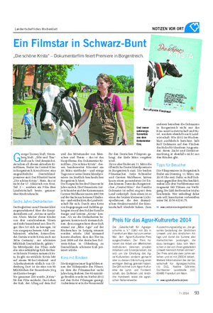 Landwirtschaftliches Wochenblatt NOTIZEN VOR ORT Ein Filmstar in Schwarz-Bunt „Die schöne Krista“ – Dokumentarfilm feiert Premiere in Borgentreich.