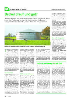 TECHNIK UND NEUE ENERGIE Landwirtschaftliches Wochenblatt Deckel drauf und gut?