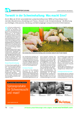 SONDERVERÖFFENTLICHUNG Landwirtschaftliches Wochenblatt 24 Stunden private Kleinanzeigen online aufgeben: www.