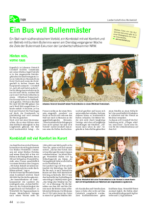 TIER Landwirtschaftliches Wochenblatt Hinten rein, vorne raus Eigentlich ist Johannes Heinrich Gresshoff Hotelier.