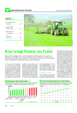 GRÜNLANDPFLEGE IM FRÜHJAHR Landwirtschaftliches Wochenblatt D as Protein von Grünland ist zwar nicht so hochwertig wie das von Soja, aber das Potenzial ist beachtlich.