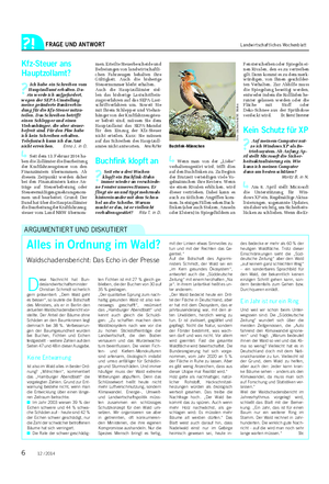FRAGE UND ANTWORT Landwirtschaftliches Wochenblatt 12 / 20146 Kfz-Steuer ans Hauptzollamt?