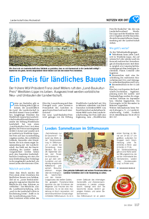 Landwirtschaftliches Wochenblatt NOTIZEN VOR ORT P reise zur Baukultur gibt es viele.