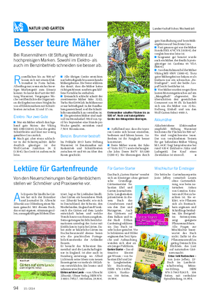 NATUR UND GARTEN Landwirtschaftliches Wochenblatt Lektüre für Gartenfreunde Von den Neuerscheinungen bei Gartenbüchern stellen wir Schmöker und Praxiswerke vor.