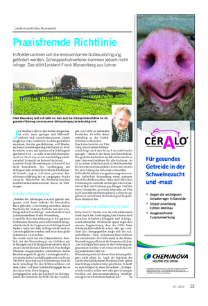 Landwirtschaftliches Wochenblatt Praxisfremde Richtlinie In Niedersachsen soll die emissionsarme Gülleausbringung gefördert werden.