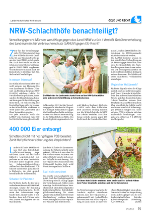 Landwirtschaftliches Wochenblatt GELD UND RECHT NRW-Schlachthöfe benachteiligt?