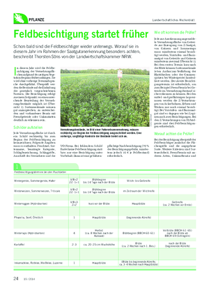 PFLANZE Landwirtschaftliches Wochenblatt Feldbesichtigung startet früher Wie oft kommen die Prüfer?