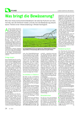 PFLANZE Landwirtschaftliches Wochenblatt Was bringt die Bewässerung?