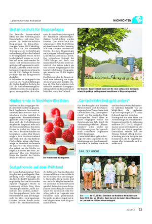Landwirtschaftliches Wochenblatt NACHRICHTEN Ein Fünftel der 17,55 Mio.
