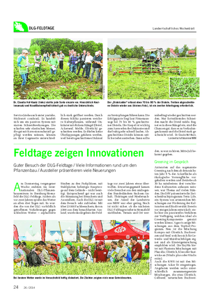 DLG-FELDTAGE Landwirtschaftliches Wochenblatt Service (siehe auch unter youtube, Stichwort combcut).