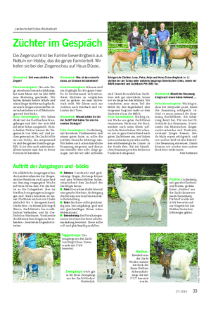 Landwirtschaftliches Wochenblatt TIER Züchter im Gespräch Die Ziegenzucht ist bei Familie Sieverdingbeck aus Nottuln ein Hobby, das die ganze Familie teilt.