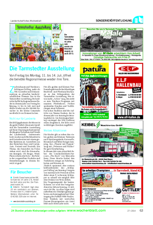 Landwirtschaftliches Wochenblatt SONDERVERÖFFENTLICHUNG 24 Stunden private Kleinanzeigen online aufgeben: www.