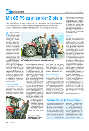 BLICK INS LAND Landwirtschaftliches Wochenblatt Mit 85 PS zu allen vier Zipfeln Zwei Sauerländer wollten „etwas machen, was noch keiner gemacht hat“.