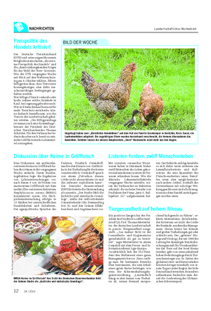 NACHRICHTEN Landwirtschaftliches Wochenblatt Ungefragt haben zwei „Bielefelder Kennhühner“ auf dem Hof von Familie Graskemper in Anröchte, Kreis Soest, ein Laufentenküken adoptiert.
