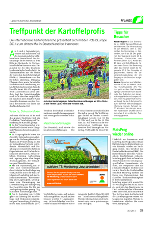 Landwirtschaftliches Wochenblatt PFLANZE MaisProg wieder online Pünktlich zur Erntesaison wird MaisProg, das Prognosemodell zur Optimierung des Erntezeitpunktes von Silomais, wieder zur Verfü- gung stehen.