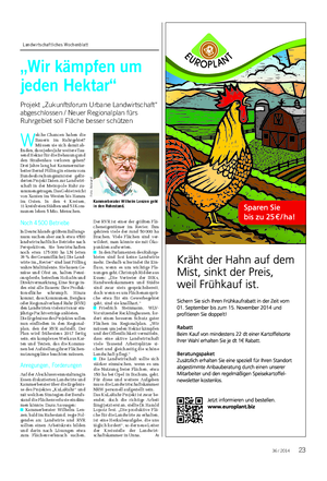 Landwirtschaftliches Wochenblatt W elche Chancen haben die Bauern im Ruhrgebiet?
