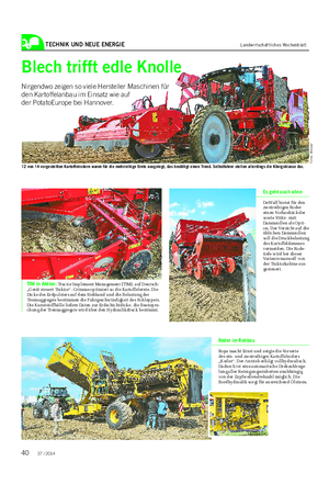 TECHNIK UND NEUE ENERGIE Landwirtschaftliches Wochenblatt TIM in Aktion: Tractor Implement Management (TIM), auf Deutsch: „Gerät steuert Traktor“.