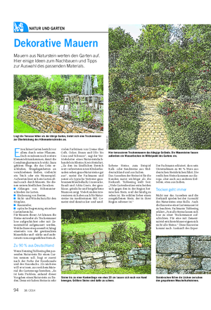 NATUR UND GARTEN Landwirtschaftliches Wochenblatt Dekorative Mauern Mauern aus Naturstein werten den Garten auf.