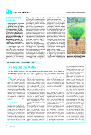 FRAGE UND ANTWORT Landwirtschaftliches Wochenblatt Im Fall einer Außenlandung müssen Ballonfahrer dem Grundstückseigen- tümer u.